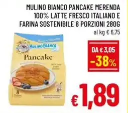 A&O Mulino bianco pancake merenda 100% latte fresco italiano e farina sostenibile 8 porzioni offerta