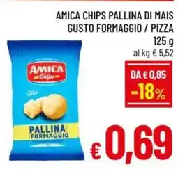 A&O Amica chips pallina di mais gusto formaggio / pizza offerta