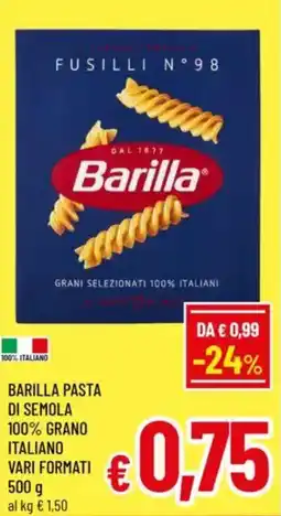 A&O Barilla pasta di semola 100% grano italiano vari formati offerta