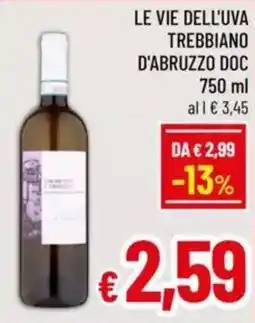 A&O Le vie dell'uva trebbiano d'abruzzo DOC offerta
