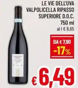 A&O Le vie dell'uva valpolicella ripasso superiore D.O.C. offerta