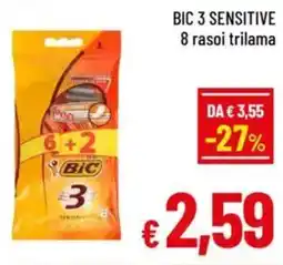 A&O BIC 3 sensitive 8 rasoi trilama offerta