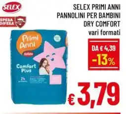 A&O Selex primi anni pannolini per bambini dry comfort offerta