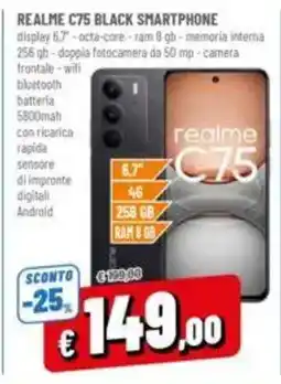 A&O REALME C75 BLACK Smartphone offerta
