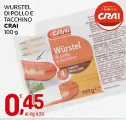 Crai Wurstel di pollo e tacchino CRAI offerta