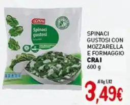 Crai Spinaci gustosi con mozzarella e formaggio CRAI offerta