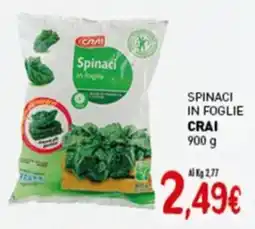 Crai Spinaci in foglie CRAI offerta