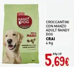 Crai Croccantini con manzo adult randy dog CRAI offerta