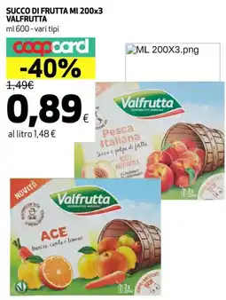 Ipercoop Succo di frutta VALFRUTTA offerta