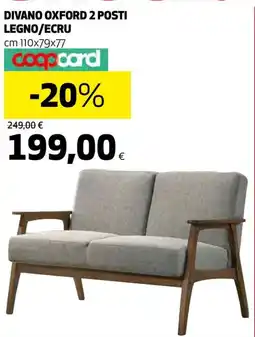 Ipercoop Divano oxford 2 posti legno/ecru offerta