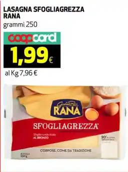 Ipercoop Lasagna sfogliagrezza RANA offerta