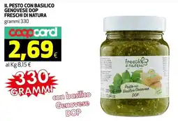 Ipercoop Il pesto con basilico genovese dop FRESCHI DI NATURA offerta