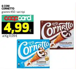Ipercoop 6 coni CORNETTO offerta