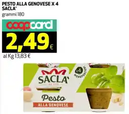Ipercoop Pesto alla genovese x 4 SACLA offerta