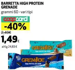 Ipercoop Barretta high protein GRENADE offerta