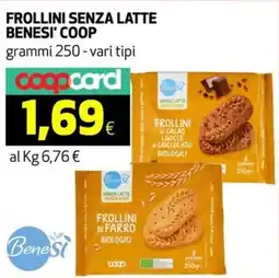 Ipercoop Frollini senza latte BENESI' COOP offerta