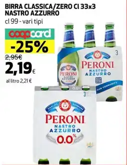 Ipercoop Birra classica/zero NASTRO AZZURRO offerta