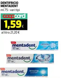 Ipercoop Dentifricio MENTADENT offerta