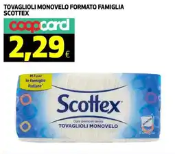 Ipercoop Tovaglioli monovelo formato famiglia SCOTTEX offerta