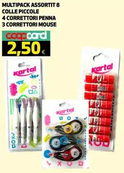 Ipercoop Multipack assortit 8 colle piccole 4 correttori penna 3 correttori mouse offerta