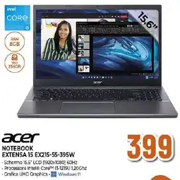 Extracoop acer NOTEBOOK EXTENSA 15 EX215-55-395W offerta