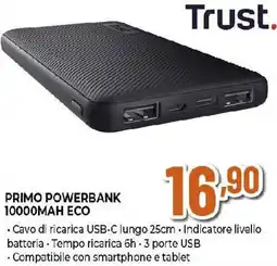 Extracoop Trust PRIMO POWERBANK 10000MAH ECO offerta
