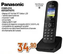 Extracoop Panasonic CORDLESS KXTGH710JTS offerta