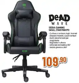 Extracoop DEAD WAVE SEDIA GAMING SKULL DWGT00072 offerta