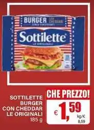 Il Gigante Sottilette burger con cheddar le originali offerta