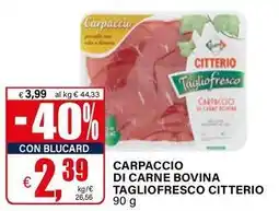 Il Gigante Carpaccio di carne bovina tagliofresco CITTERIO offerta