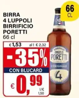 Il Gigante Birra 4 luppoli birrificio PORETTI offerta