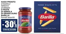Il Gigante Sugo pronto o pasta di semola di grano duro BARILLA offerta