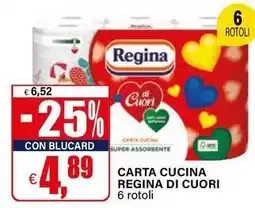 Il Gigante Carta cucina regina di cuori 6 rotoli offerta