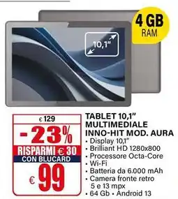 Il Gigante Tablet 10,1" multimediale inno-hit MOD. aura offerta