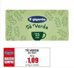 Il Gigante il gigante Tè verde 25 filtri offerta