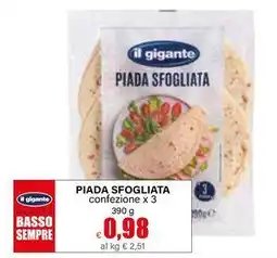 Il Gigante il gigante Piada sfogliata offerta