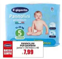 Il Gigante Il gigante pannolini per bambini offerta