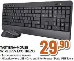 Extracoop Trust TASTIERA+MOUSE WIRELESS ECO TREZO offerta