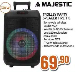 Extracoop MAJESTIC TROLLEY PARTY SPEAKER FIRE T10 offerta
