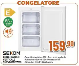 Extracoop SEKOM CONGELATORE VERTICALE SHCV08SM3WE0 offerta