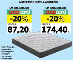 Ipercoop MATERASSO NUVOLA ACQUAPUR CM 80X190X18H offerta