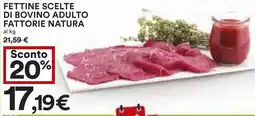 Coop Fettine scelte di bovino adulto fattorie natura offerta