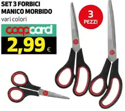 Ipercoop Set 3 forbici manico morbido offerta