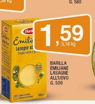 Sigma Emiliane lasagne all'uovo 500 g(ml) offerta