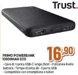 Ipercoop Trust PRIMO POWERBANK 10000MAH ECO offerta