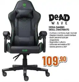 Ipercoop DEAD WAVE SEDIA GAMING SKULL DWGT00072 offerta