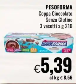 Famila Superstore PESOFORMA Coppa Cioccolato Senza Glutine offerta