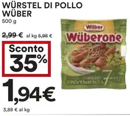 Coop Würstel di pollo WÜBER offerta