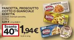 Coop Pancetta, prosciutto cotto o guanciale BERETTA offerta