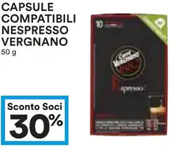 Coop Capsule compatibili nespresso VERGNANO offerta